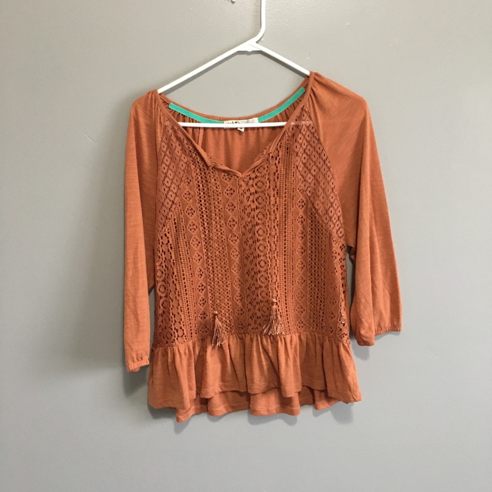 Orange Lacey top